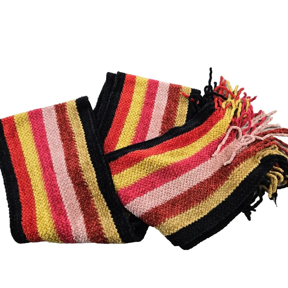 Extra Extra Long Unisex Striped‎ Scarf Neck Warmer Colorful Approx. 9
